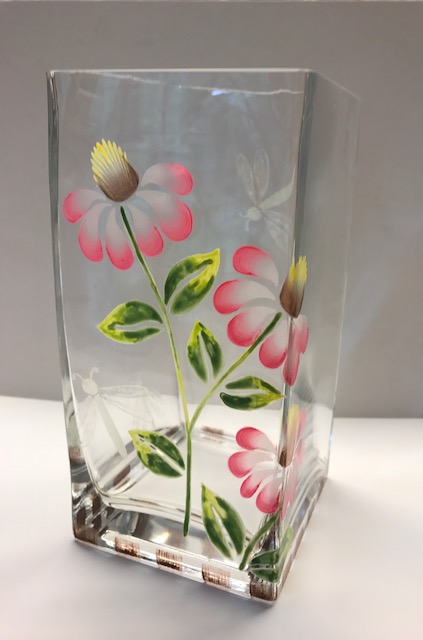 Painted Daisy Vase