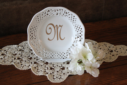 Monogrammed China Plate for Mom