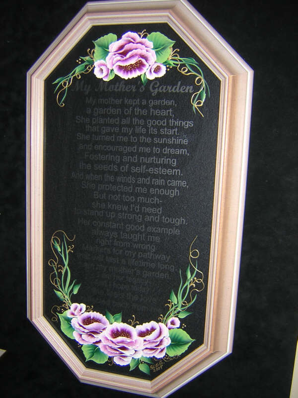 My Mother’s Garden Etched Poem