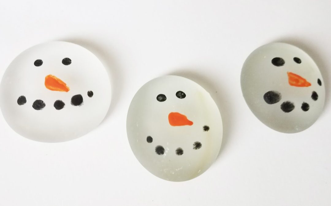 Etched Marble Snowmen