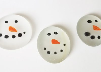 Etched Marble Snowmen